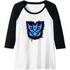 imageTransformers Decepticons Dripping Spray Paint Logo Raglan Baseball TeeBlackWhite