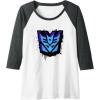 imageTransformers Decepticons Dripping Spray Paint Logo Raglan Baseball TeeDark Heather GreyWhite