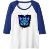imageTransformers Decepticons Dripping Spray Paint Logo Raglan Baseball TeeRoyal BlueWhite