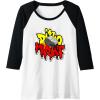 imageTransformers Dino Might Grimlock Dripping Graffiti Logo Raglan Baseball TeeBlackWhite