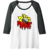 imageTransformers Dino Might Grimlock Dripping Graffiti Logo Raglan Baseball TeeDark Heather GreyWhite