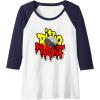 imageTransformers Dino Might Grimlock Dripping Graffiti Logo Raglan Baseball TeeNavy BlueWhite