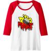 imageTransformers Dino Might Grimlock Dripping Graffiti Logo Raglan Baseball TeeRedWhite