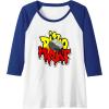 imageTransformers Dino Might Grimlock Dripping Graffiti Logo Raglan Baseball TeeRoyal BlueWhite