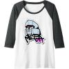 imageTransformers Megatron Urban Style Head Portrait Raglan Baseball TeeDark Heather GreyWhite