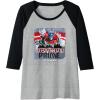imageTransformers Rise of the Beasts Optimus Distressed Shot Raglan Baseball TeeBlackAthletic Heather