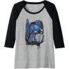imageTransformers Rise of the Beasts Optimus Dripping Retro Shot Raglan Baseball TeeBlackAthletic Heather