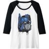 imageTransformers Rise of the Beasts Optimus Dripping Retro Shot Raglan Baseball TeeBlackWhite