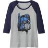 imageTransformers Rise of the Beasts Optimus Dripping Retro Shot Raglan Baseball TeeNavy BlueAthletic Heather