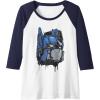 imageTransformers Rise of the Beasts Optimus Dripping Retro Shot Raglan Baseball TeeNavy BlueWhite