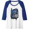 imageTransformers Rise of the Beasts Optimus Dripping Retro Shot Raglan Baseball TeeRoyal BlueWhite