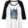 imageTransformers Rise of the Beasts Optimus Face Graffiti Shot Raglan Baseball TeeBlackWhite