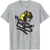 imageTransformers Classic BB Bumblebee Graffiti Face Portrait TShirtHeather Grey