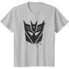 imageTransformers Decepticons Dripping Paint Logo Silhouette TShirtSilver Grey