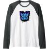 imageTransformers Decepticons Dripping Spray Paint Logo Raglan Baseball TeeDark Heather GreyWhite