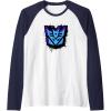 imageTransformers Decepticons Dripping Spray Paint Logo Raglan Baseball TeeNavy BlueWhite