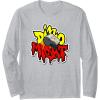 imageTransformers Dino Might Grimlock Dripping Graffiti Logo Long Sleeve TShirtHeather Grey