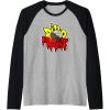 imageTransformers Dino Might Grimlock Dripping Graffiti Logo Raglan Baseball TeeBlackAthletic Heather