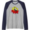 imageTransformers Dino Might Grimlock Dripping Graffiti Logo Raglan Baseball TeeNavy BlueAthletic Heather