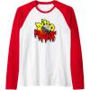 imageTransformers Dino Might Grimlock Dripping Graffiti Logo Raglan Baseball TeeRedWhite