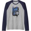 imageTransformers Rise of the Beasts Optimus Dripping Retro Shot Raglan Baseball TeeNavy BlueAthletic Heather