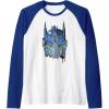 imageTransformers Rise of the Beasts Optimus Face Graffiti Shot Raglan Baseball TeeRoyal BlueWhite