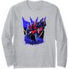imageTransformers Starscream Graffiti Painted Wall Portrait Long Sleeve TShirtHeather Grey