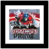 imageTrends International Gallery Pops Transformers Battle In Brooklyn  Optimus Prime City Wall Art Wall Poster 12quot x 12quot Black Frame VersionBlack Frame Version