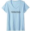 imageWomens Transformers Bumblebee Urban Style Graffiti Text Logo VNeck TShirtBaby Blue