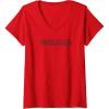 imageWomens Transformers Bumblebee Urban Style Graffiti Text Logo VNeck TShirtRed