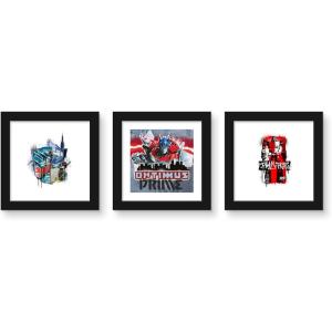 imageGallery Pops Transformers Battle In Brooklyn  Optimus Prime Wall Art Bundle 3Pack