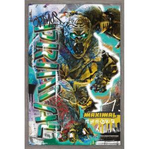 imageHasbro Transformers Rise of the Beasts  Optimus Primal Graffiti Wall Poster 224Lquot x 147Wquot Silver Framed VersionBarnwood Framed Version