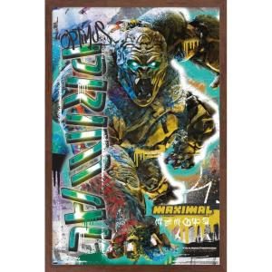 imageHasbro Transformers Rise of the Beasts  Optimus Primal Graffiti Wall Poster 224Lquot x 147Wquot Silver Framed VersionMahogany Framed Version