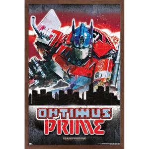 imageHasbro Transformers Rise of the Beasts  Optimus Prime Graffiti Wall Poster 34Lquot x 224Wquot Mahogany Framed VersionMahogany Framed Version