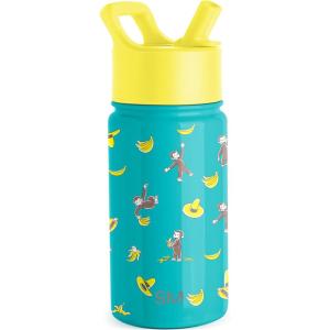 imageSimple Modern Kids Summit Water Bottle with Straw Lid  Transformers 14oz Stainless Steel Cup Insualted Tumbler for Toddlers Boys School  Transformer Bumble BeeCurious George Monkeying Around