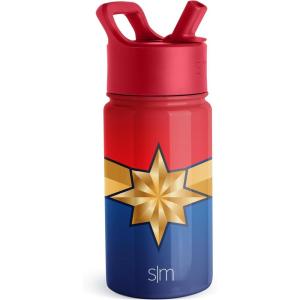 imageSimple Modern Kids Summit Water Bottle with Straw Lid  Transformers 14oz Stainless Steel Cup Insualted Tumbler for Toddlers Boys School  Transformer Bumble BeeMarvelCaptain Marvel