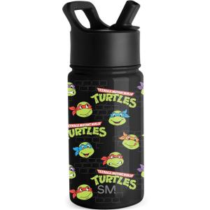 imageSimple Modern Kids Summit Water Bottle with Straw Lid  Transformers 14oz Stainless Steel Cup Insualted Tumbler for Toddlers Boys School  Transformer Bumble BeeTMNT Turtles Unite