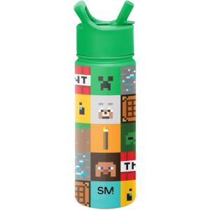 imageSimple Modern Kids Summit Water Bottle with Straw Lid  Transformers 14oz Stainless Steel Cup Insualted Tumbler for Toddlers Boys School  Transformer Bumble BeeMinecraft Mashup