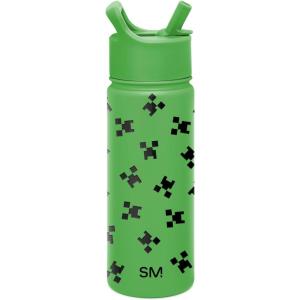 imageSimple Modern Kids Summit Water Bottle with Straw Lid  Transformers 14oz Stainless Steel Cup Insualted Tumbler for Toddlers Boys School  Transformer Bumble BeeMinecraft Creeper