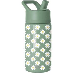 imageSimple Modern Kids Summit Water Bottle with Straw Lid  Transformers 14oz Stainless Steel Cup Insualted Tumbler for Toddlers Boys School  Transformer Bumble BeePattern Sage Florals