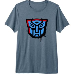 imageTransformers Autobots Dripping Spray Paint Logo Premium TShirtSlate Grey