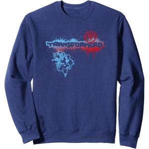 imageTransformers Bumblebee Graffiti Paint Splat Vintage Logo SweatshirtNavy Blue