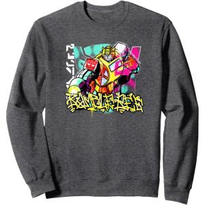 imageTransformers Bumblebee Graffiti Painted Wall Portrait SweatshirtDark Heather Grey