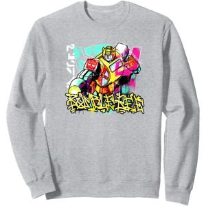 imageTransformers Bumblebee Graffiti Painted Wall Portrait SweatshirtHeather Grey