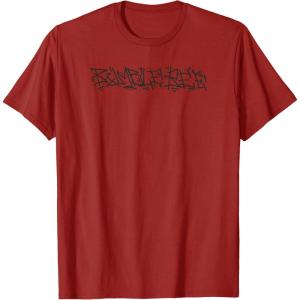 imageTransformers Bumblebee Urban Style Graffiti Text Logo TShirtCranberry Red