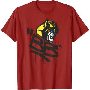 imageTransformers Classic BB Bumblebee Graffiti Face Portrait TShirtCranberry Red