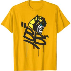 imageTransformers Classic BB Bumblebee Graffiti Face Portrait TShirtGolden Yellow