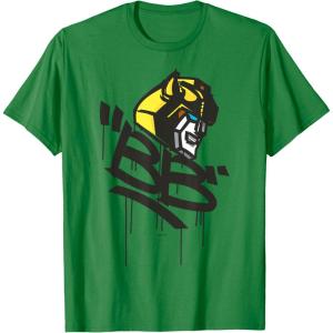 imageTransformers Classic BB Bumblebee Graffiti Face Portrait TShirtKelly Green