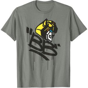 imageTransformers Classic BB Bumblebee Graffiti Face Portrait TShirtOlive Heather