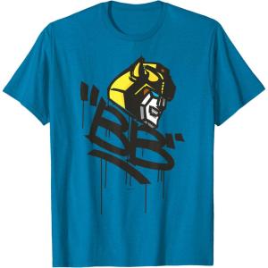 imageTransformers Classic BB Bumblebee Graffiti Face Portrait TShirtSapphire Blue